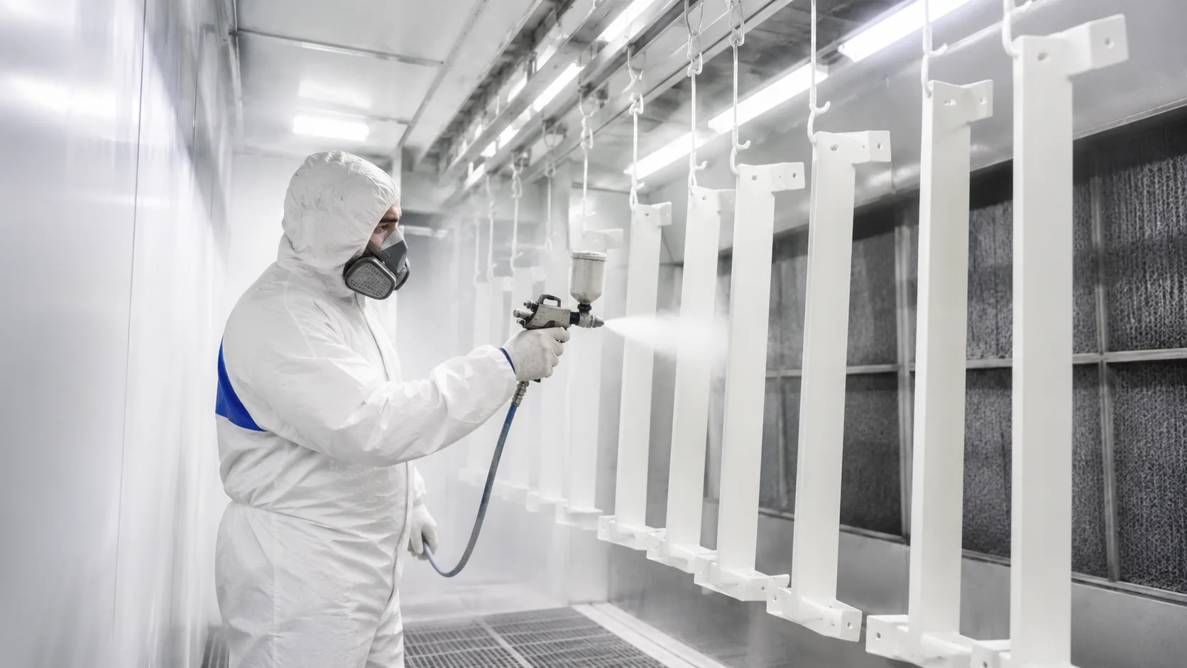 Intumescent painting Croydon: prepared structural steel members before protective coating work, shown as a Premier Blasting project example